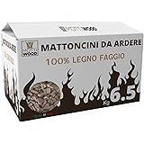 Mattoncini da Ardere, 6.5KG, 100% Legno Faggio, Lunga Durata