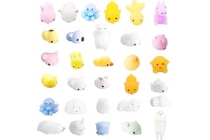 KAYSENSUK 30 pezzi Mini Mochi Squishy Toys Fidget Toys Party Bags Fillers Squishes Toys Kawaii Cute Rainbow Jellies Stress Mini Animals Things Toy Pack Stress relief Squeeze Ball Small Toy