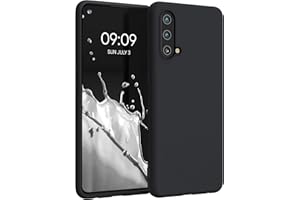kwmobile Carcasa para OnePlus Nord CE 5G Funda - Ultrafina de TPU y Silicona con Bordes elevados anticaídas - Negro Mate