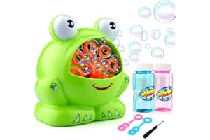 Baztoy Macchina Bolle di Sapone Elettrico Soffiatori di Bolle con 2 Bottiglie di Soluzione per Bolle Giocattoli Bambini Bambino Bambina 3-12 Anni Regalo di Compleanno Feste Giochi all'aperto Interni