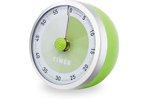 TEELORAY Timer Visivo, Timer per Bambini, Conto alla Rovescia di 60 Minuti, Orologio Meccanico Senza Bisogno di Batterie, Gestione del Tempo per Adulti e Bambini, Studio/Lavoro/Cucina, 7 * 5,5 cm (Verde)