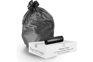 JUST BIN BAGS 20x80L Heavy Duty XL Black Bin Bags - Refuse Sacks – (20 Bags x 1 Rolls) | 15kg Capacity- 120 Gauge, 30 Micron Strong Rubbish Dustbin Bags (Sapphire)
