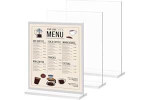 aupawdy 3 Stück Acryl Tischaufsteller A4 für Poster Schräge Acryl-Schilderhalter Tischaufsteller schräg A4 Din Ständer Tischaufsteller schräg T-förmiger Desktop Display Stand Tischaufsteller