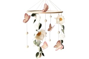 ZenithAura Baby Mobile Blume Schmetterling, Mobile Babybett, Wickeltisch Mobile Babyzimmer Deko, Geschenk Junge Mädchen,Mobile für Bett,Waldtiere Mobile