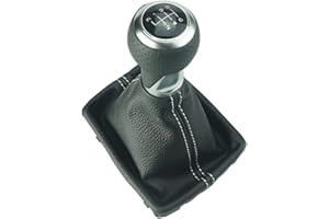 DO!LED perforierter Schaltknauf + Schaltsack + Rahmen - weisse Naht - 6 Gang kompatibel/Ersatzteil für A4 B8 ab 2007 A5 8T ab 2007 Q5 8R