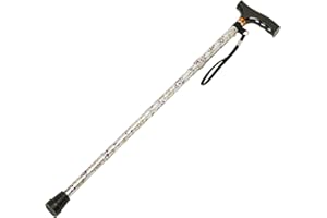 Homecraft - Bastón plegable con empuñadura de madera (tamaño pequeño), diseño de flores