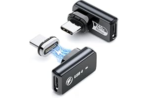 HanCenDa 240 W magnetischer USB-C-Adapter, 2 Stück, 24-poliger USB-C-Magnetadapter, gerade, unterstützt 40 Gbit/s Datenübertragung, 8K 60 Hz Videoausgang für Thunderbolt 3/4 MacBook Pro/Air, iPhone 15