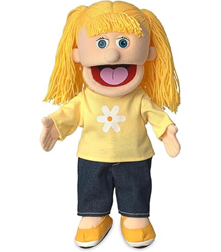 Marionnette Amy Cheveux Bruns – Silly Puppets – Style Gant, Pour Enfants Et Adultes – Fabricant Direct