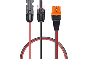 GELRHONR Solar Connector to XT60i Cable, 12AWG Solar to XT60i-F Extension Adapter Cable for Solar Panel RV Portable Power Station Solar Generator (0.6M/2Ft)