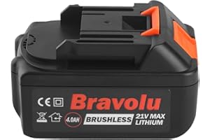 Bravolu Batteria 21V MAX XR, Agli Ioni di Litio, 4.0Ah