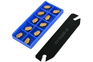 BUZZFASHION 1x SPB26-3 Support d'outil tronçonnage gorges tronçonnage + 10x GTN-3 SP300 inserts en carbure