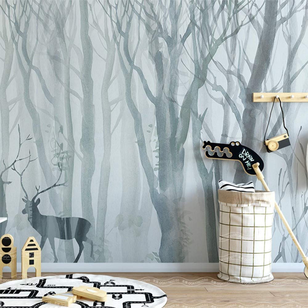 Xxpff Carta Da Parati 3d Personalizzata Moderna Foresta Nordica Dipinta A Mano Foresta Murale Soggiorno Camera Da Letto Divano Sfondi 460 Cm W X