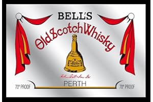 empireposter Bell's Old Scotch Whisky Perth – lustro z nadrukiem, z ramą z tworzywa sztucznego, kultowe lustro – rozmiar 30 x 20 cm