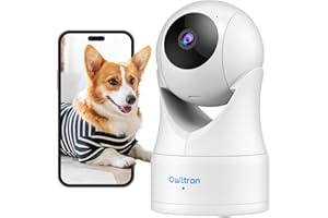 owltron Security Camera Indoor Baby Camera, Pet Camera, Cameras House Security, 360° Pan/Tilt Motion Tracking, IR Night Vision, 2-Way Audio, Indoor Security Camera for Home/Pet, Work with Alexa