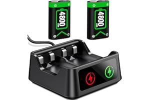 HEYLICOOL 2 * 4800mWh Controller Battery Pack for Xbox Series X|S/Xbox One, Rechargeable Battery Pack with Charger