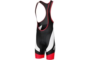 FDX Cycling Bib Shorts Men’s - 4D Padded Cycle Tights with Mesh Straps Zip Pocket, Leg Grippers - Breathable Quick Dry Summer Cycle Shorts - Excellent Performance and Better Fit