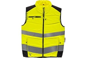 WORKTEAM CREATING STYLE AT WORK WORKTEAM Chaleco Acolchado Alta Visibilidad y Cintas Reflectantes. Chaleco Trabajo Multibolsillos. Unisex