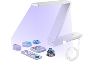 QCXWCJWD UV Light for Resin Curing, Wireless Rechargeable UV Resin Light, Foldable Blacklight Ultraviolet LED Lamp, Craft Supplies Tools for Resin Molds, Jewelry Making, DIY Craft Decor