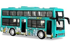 SPIRITZOHIC Bus Car Toys, Play Vehicles Toy Bus Model Car with Lights and Sounds Pull Back Cars Alloy Diecast Vehicles Mould Buses Toys Pull Back Vehicle Friction Powered Pull Back Vehicles City Buses Cars
