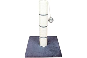 Keraiz cat scratching post | 40cm Cat Scratcher | Cat activity center, scratching posts for indoor cats | Sisal rope pole with furr base and ball cat scratch post