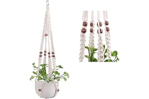 BONN DESIGN 3X Premium Makramee Blumenampel 90cm Innen Außen Garten Blumentopf Halter Macrame Hängepflanzen Topf Balkondekoration Lounge Deco Blumen Ampel Balkon Wandbehang Boho Pflanzenhänger Pflanzenampel