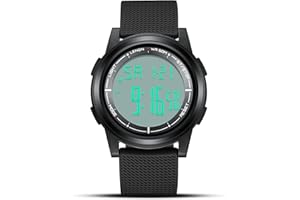 HANPOSH Mens Watches Digital Watch for Men Stopwatch 30M Waterproof Sports Watch Ultra-Thin Band Military Wrist Watches with LED Backlight/Alarm/Timer/Date