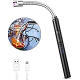 MOSUO Lichtbogen Feuerzeug, Aufladbar USB Elektronisches Feuerzeug Stabfeuerzeug Kerzenanzünder Winddichtes Flammenlose Grill