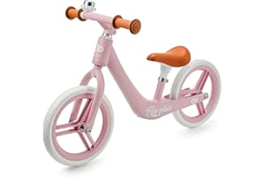 Kinderkraft Fly Plus 2 Bicicleta sin Pedales, Bicicleta Niño 2 años, Bicicleta 2 Ruedas, Bicicleta de Equilibrio, Sillín Ajustable, con Accesorios, con Freno, Ruedas Grandes, 35 kg, Rosa