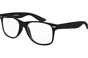 BALINCO Occhiali Nerd da festa e d’alta qualità | Occhiali da sole con gomma opaco | Lenti chiare| In stile retro Vintage | Unisex | Occhiali con cerniera a molla - 17 diversi colori/modelli tra cui scegliere