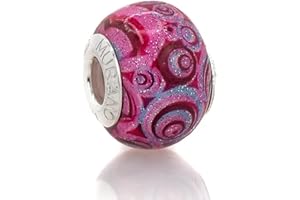 EDEREVENEZIA EDERE Venezia - Charm Compatibili Pandora, Gnoce, Trollbeads in Argento 925 e perla in vetro di murano colorata, Ciondoli per Catenine e Bracciali donna senza nichel, Regalo Donna 100% Made In Italy