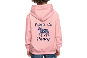 Spreadshirt Équitation Pilote De Poney Cheval Pull À Capuche Premium Enfant