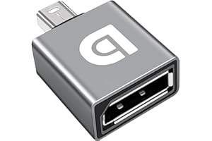 QIANRENON Convertitore adattatore Mini Displayport a Displayport Adattatore DP1.4 Adattatore 8K @ 60Hz Mini DP Maschio a DP Femmina Prolunga Convertitore Adattatore Prolunga Cavo Video HD Grigio