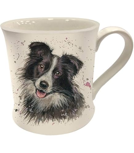 Dunoon Becher 'Highland Animals Border Collie' - 0,48 Liter, Aus Fine Bone China, Spülmaschinen- & Mikrowellengeeignet