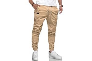 LIUPMWE Pantalones de Trabajo Hombre Casual Elásticos Jogging Pantalón Algodón Slim Fit Cargo Pants con Bolsillos Otoño Inviernos