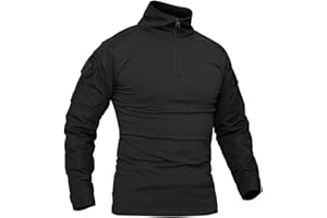 KEFITEVD Herren Tactical Combat Shirt Flecktarn Slim Fit Langarm Camouflage Paintball Airsoft Army Hemd Bundeswehr T-Shirt Militär Uniform