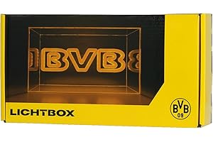 BVB Borussia Dortmund LED Lichtbox, Offizielles Merchandise, Gelb-Schwarz, Dekorative Beleuchtung