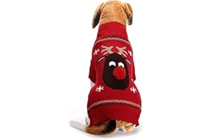 Abrrlo Pull-Overs pour Chiens, Pull d'hiver pour Chien, Pull Motif de Noël - Manteau tricoté pour l’Hiver - Vêtement pour Animal de Compagnie - Pull Tendance - Cadeau pour Chien, XL