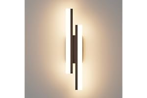 Klighten Aplique Pared Led Interior 40cm, 12W 850LM, Lámpara de pared Decorativo Mordern, Luces de pared para Dormitorio, Sala de Estar, Pasillo, 110-240V, Blanco Cálido 3000K, Negro