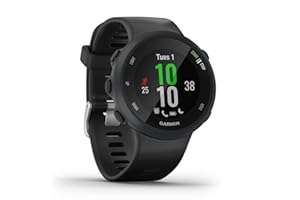 Garmin Forerunner 45 – GPS-Laufuhr mit umfangreichen Lauffunktionen, Trainingsplänen, Herzfrequenzmessung am Handgelenk, Smartphone Benachrichtigungen, Schwarz