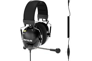 Retevis EHK015 Walkie-talkie-headset, ANC-hörlurar med overheadfunktion, hopfällbara dubbla PTT-knappar, roterande mikrofon K