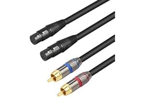 LoongGate Dual-Buchse XLR auf Cinch-Kabel, robustes 2-XLRF auf 2-RCA Audiokabel, Stereo-Verbindungskabel, Mikrofon-Patchkabel (1,5 m)