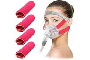 NJCXOLA 4 Pcs Housses de Sangle CPAP Universel Coussinets Faciaux CPAP Coussinets de Confort pour Sangle Sangle Apnée du Sommeil Masque CPAP Support, Rose
