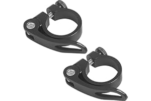 STARFA LAB 2 Pcs Bicycle Seat Clamp，31.8mm Quick Release Bike Seatpost, Aluminum Alloy Seat Lock Clamp, Bicycle Seat Attachment (Black)