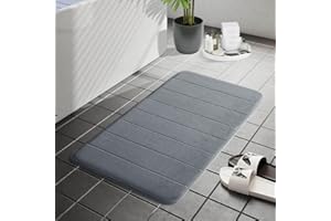 Cozy Haven Velvet Bathmats Collection - Fast Drying Soft Memory Foam Non slip Mats for Bathroom, Shower and Toiler Floor, Quick Dry, Water Absorbent and Washable Bathmats (Grey, 50x80 cm)