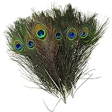Material: Pluma natural. Juego de 30 plumas de pavo real artificiales para manualidades y decoración