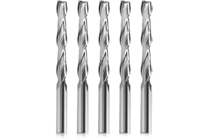 HOZLY CNC fräser,schaftfräser,fräser 6mm schaft,6mm Schnittdurchmesser,42mm Schnittlänge, Upcut 2 Flöten Router Bit zum Schneiden von Holz,Packung 5