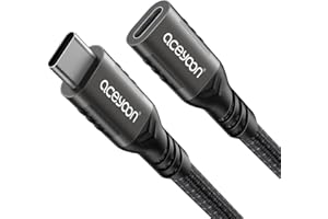 aceyoon Przedłużacz USB C 0,5 m 100 W PD 5 A QC 3.0 typ C wtyk na gniazdo adapter USB3.1 Gen2 10 Gbps 4K @60 Hz ładowanie / Sync Extender do MacBook Pro Air M2 2022 M1 Pro Max Galaxy S22 /S21