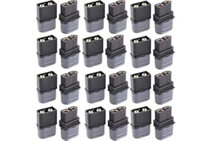 VISSQH 24pcs (12 Paia) connettore xt60H,XT60 connettore Batteria lipo,connettore xt60 Maschio/Femmina, con Nero XT60 Connettore di Alloggiamento Guaina, per Batteria Lipo FPV Drone