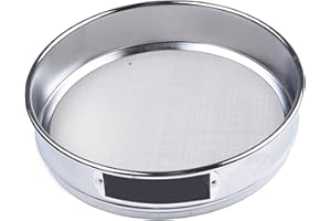 KHIRONHIVE Sample Inspection Chrome-Plated Strainer Stainless Steel Frame with Various Mesh Sizes (4 to 600), Perfect for Laboratory and Food Industry (100 Mesh)