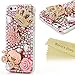 Price comparison product image iPhone 6 Case , iPhone 6S Case (4.7") - Mavis's Diary 3D Shiny Colorful Rhinestones Gems Diamonds Clear Hard Plastic Phone Case Bling Crystal Pumpkin Carriage Crown Pink Flower Design Transparent Bumper Protective Cover for iPhone 6s & iPhone 6